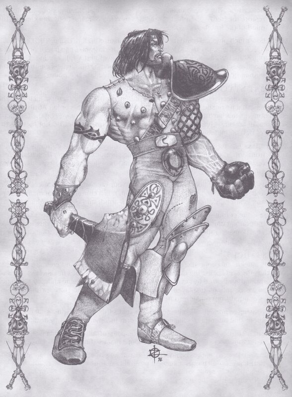 warrior with axe and shield