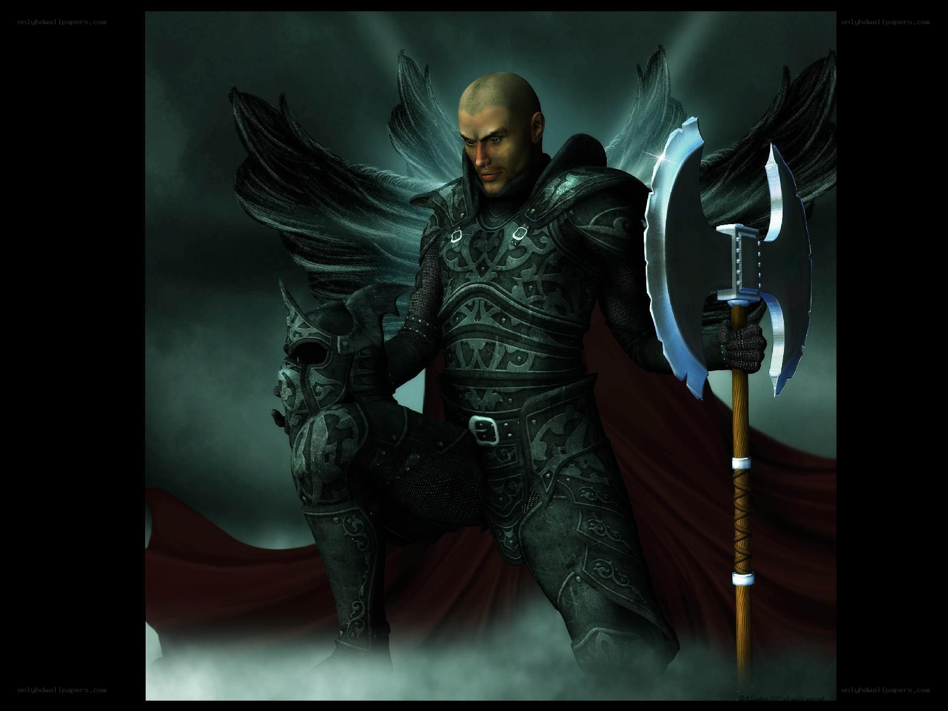 warrior with axe and wings
