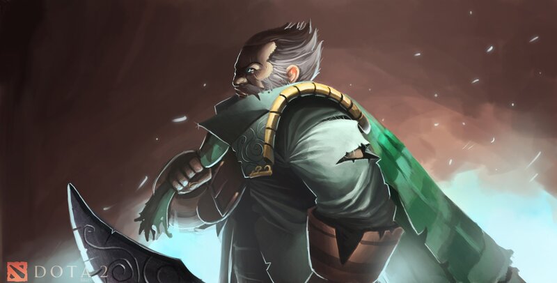 Warrior with Axe — Green, Dramatic, Digital Art, Cape