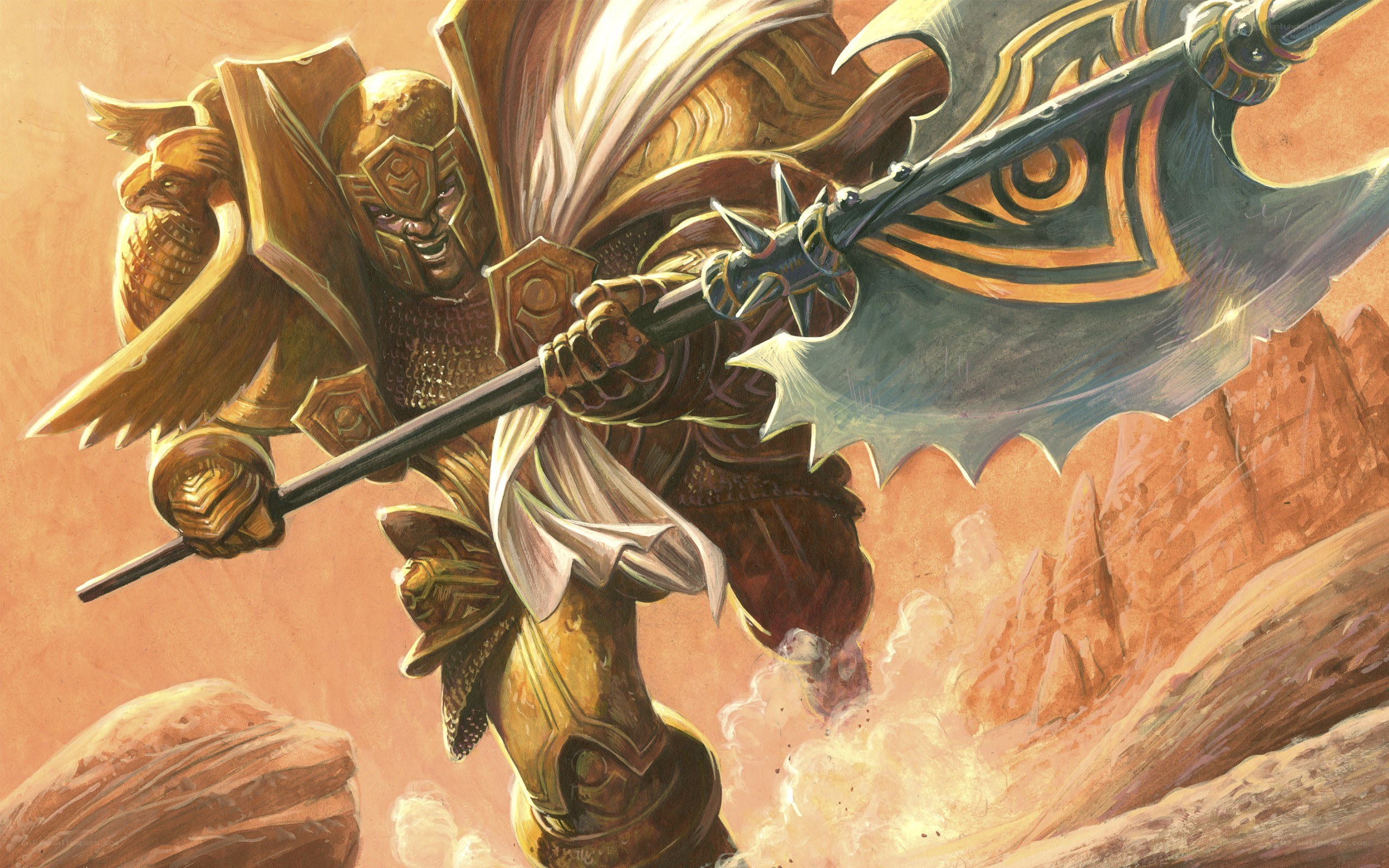 warrior with axe in desert
