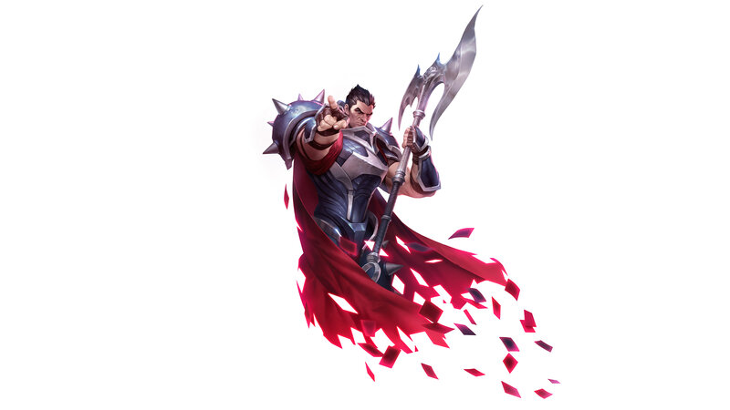 Warrior with Axe — Red, Dramatic, Digital Art, Cape