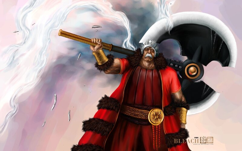 Warrior with Axe — Red, Dramatic, Digital Art, Cloak