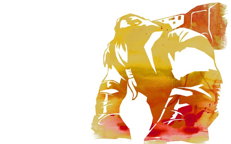 warrior with axe silhouette