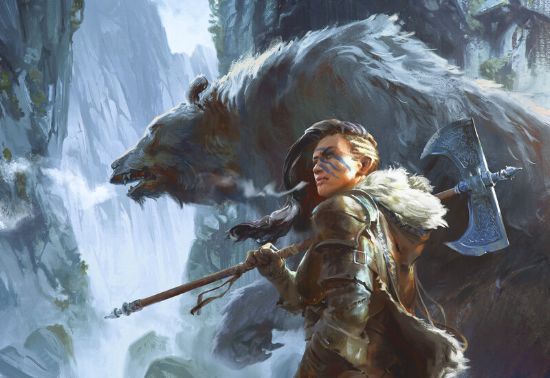 Warrior with Bear Companion — Brown