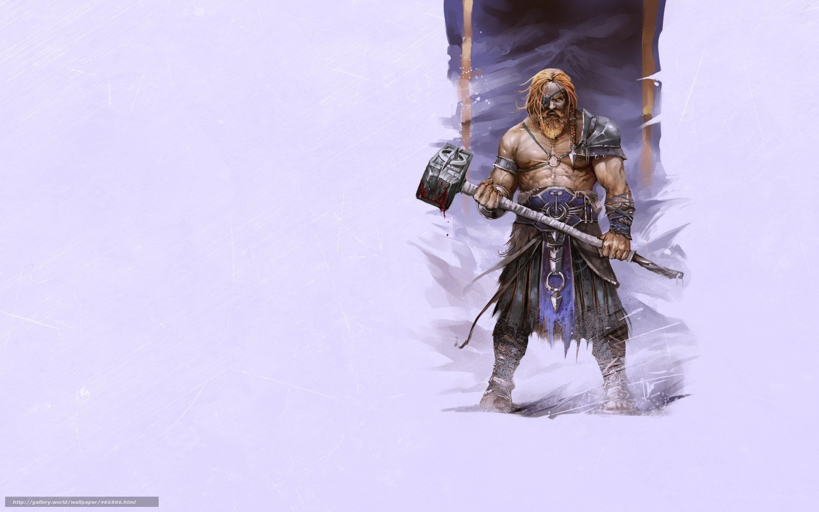 warrior with bloodied hammer