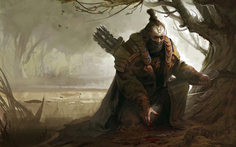 Warrior with Bow and Arrow — Brown