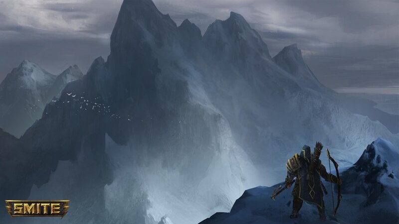 Warrior with Bow in Mountains