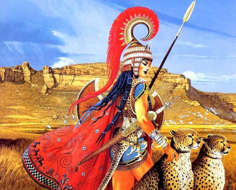 Warrior with Cheetahs — Red