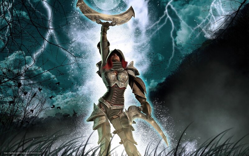Warrior with crescent blade
