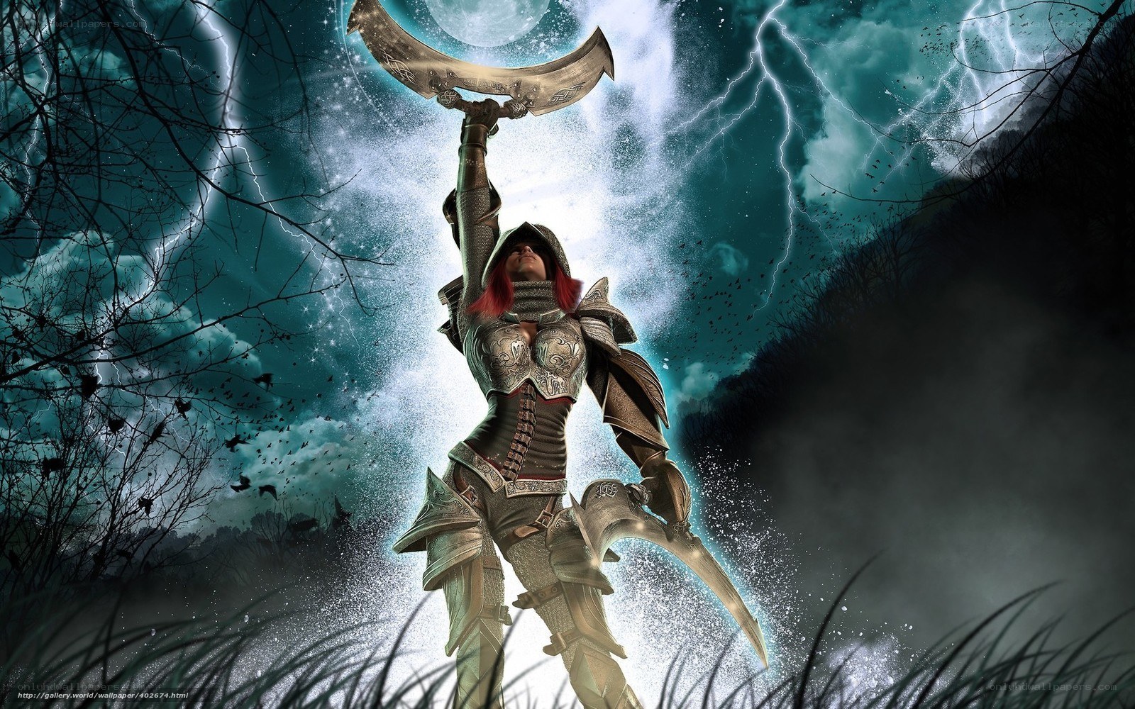 Warrior with crescent blade