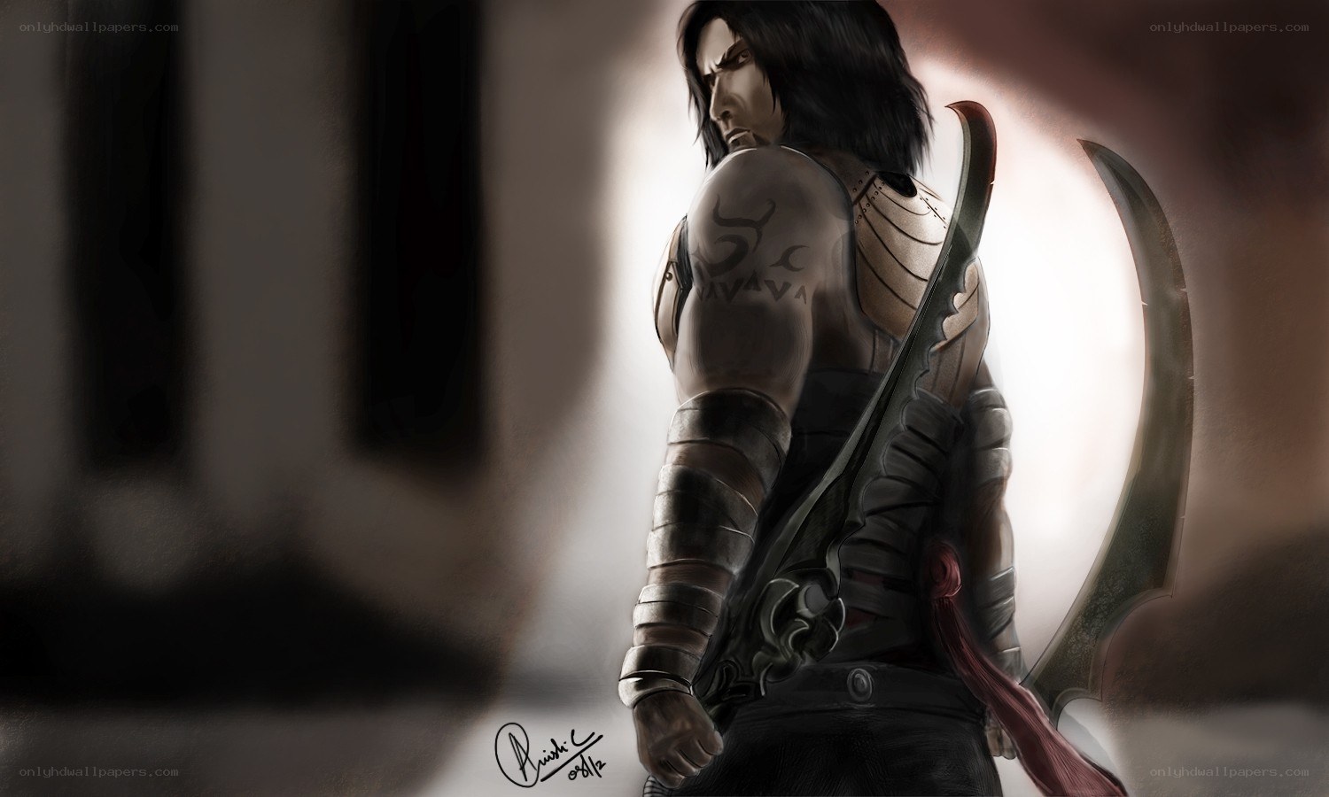 warrior with curved blade