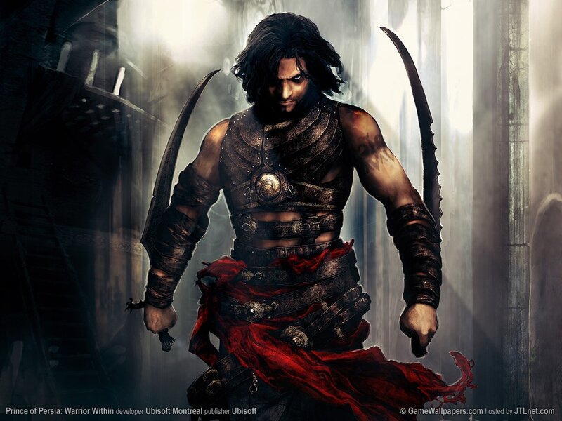 Warrior with Curved Swords — Black, Dramatic