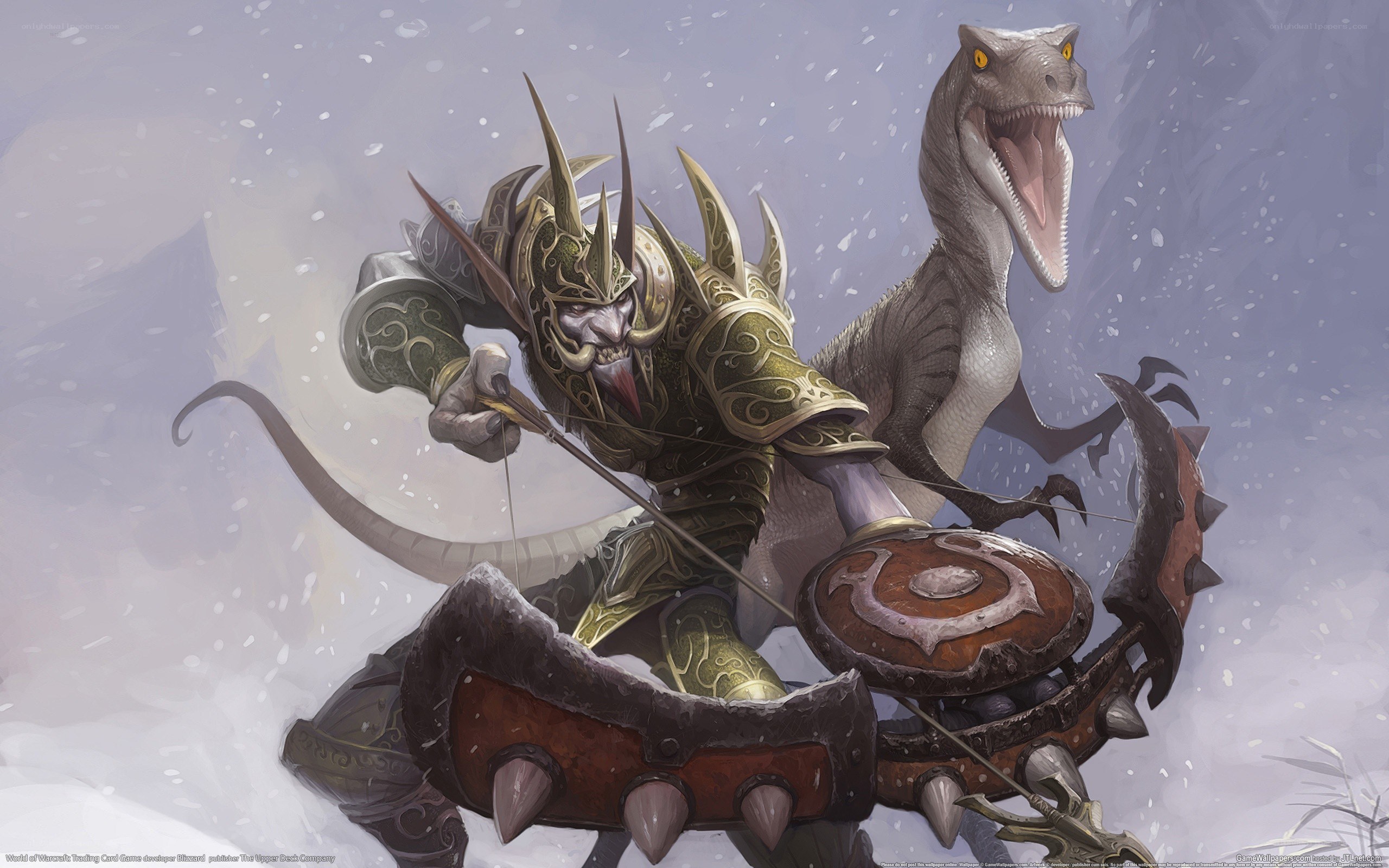 Warrior with dinosaur companion