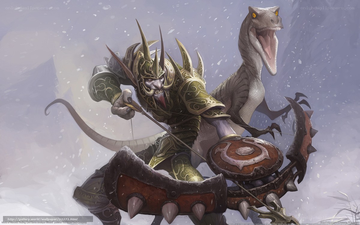 Warrior with dinosaur companion