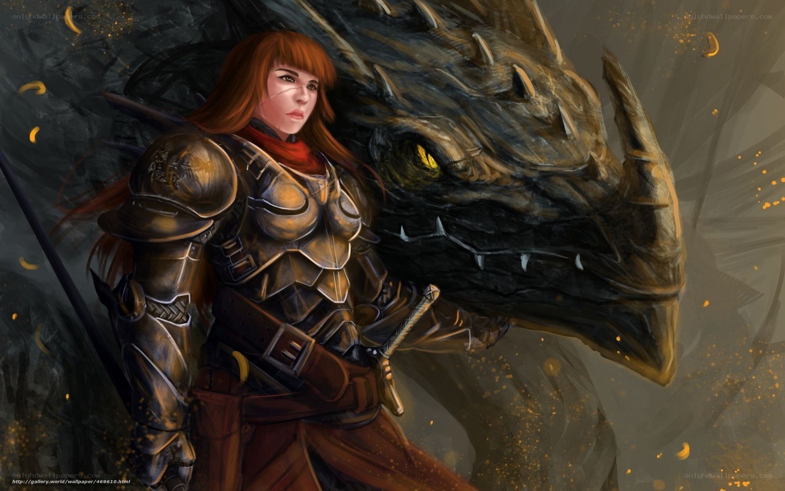 warrior with dragon companion