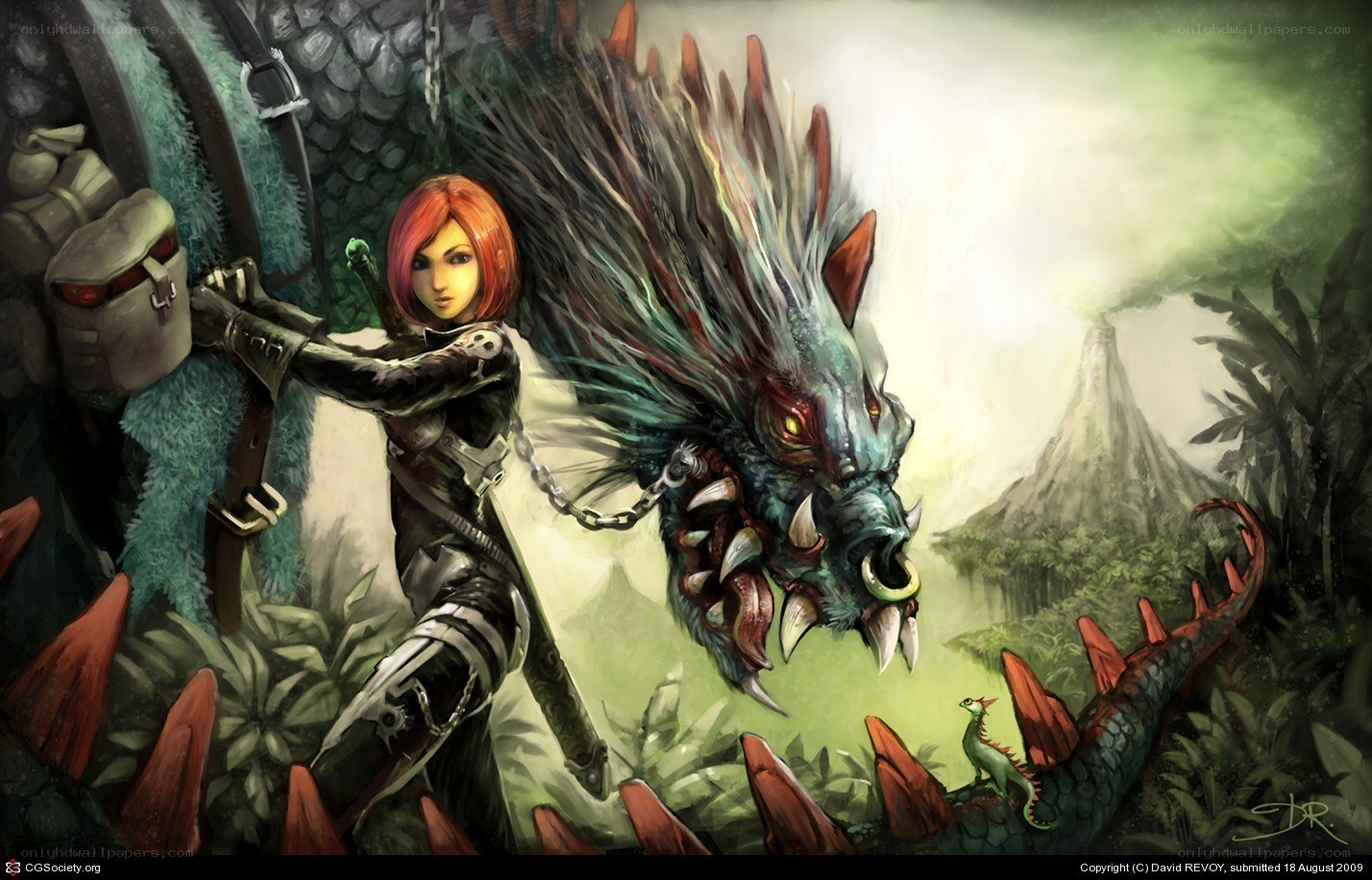 warrior with dragon companion