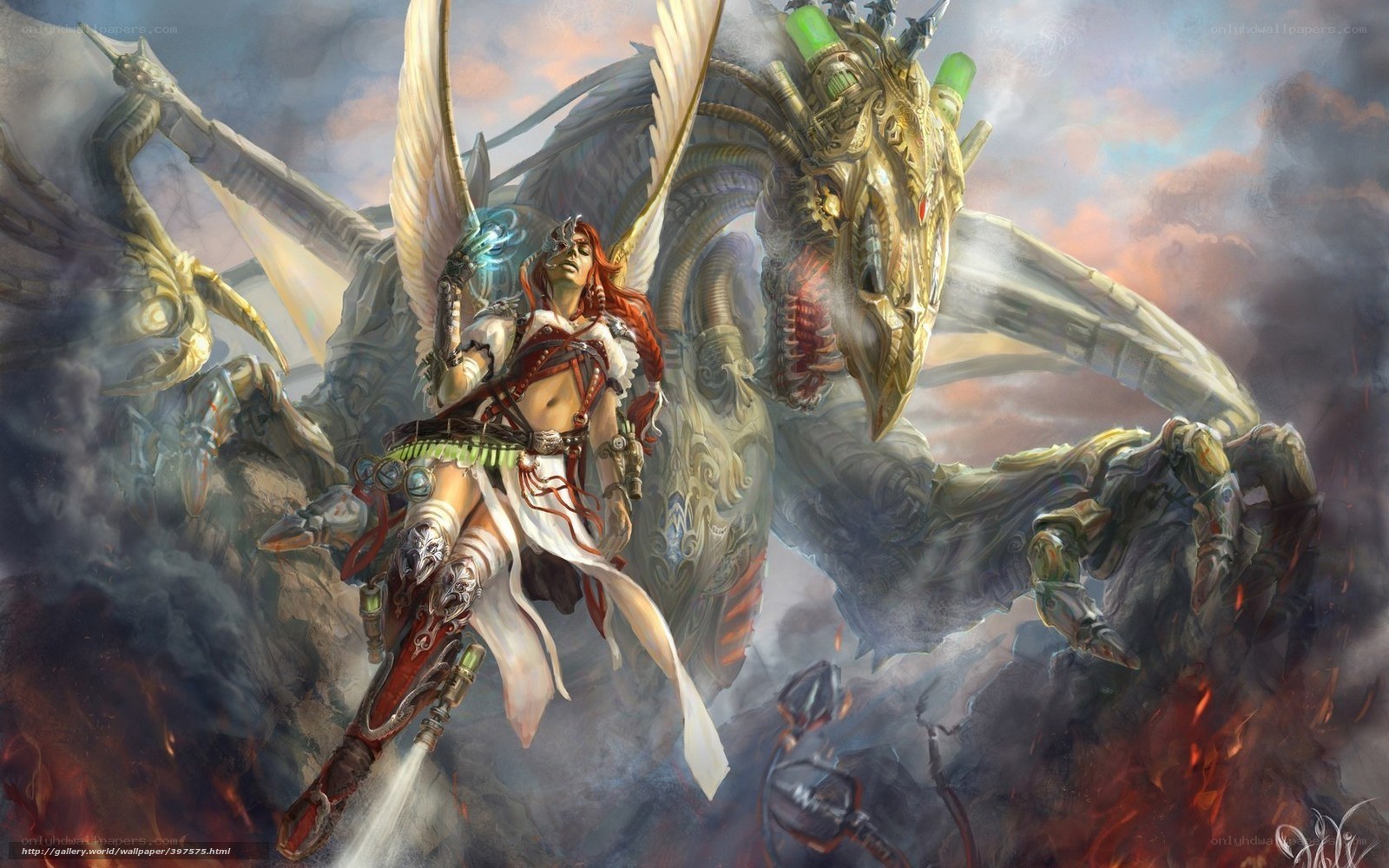 warrior with dragon companion