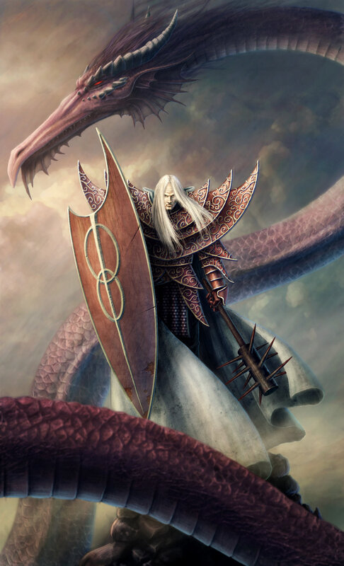 Warrior with dragon