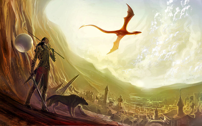 Warrior with Dragon — Yellow