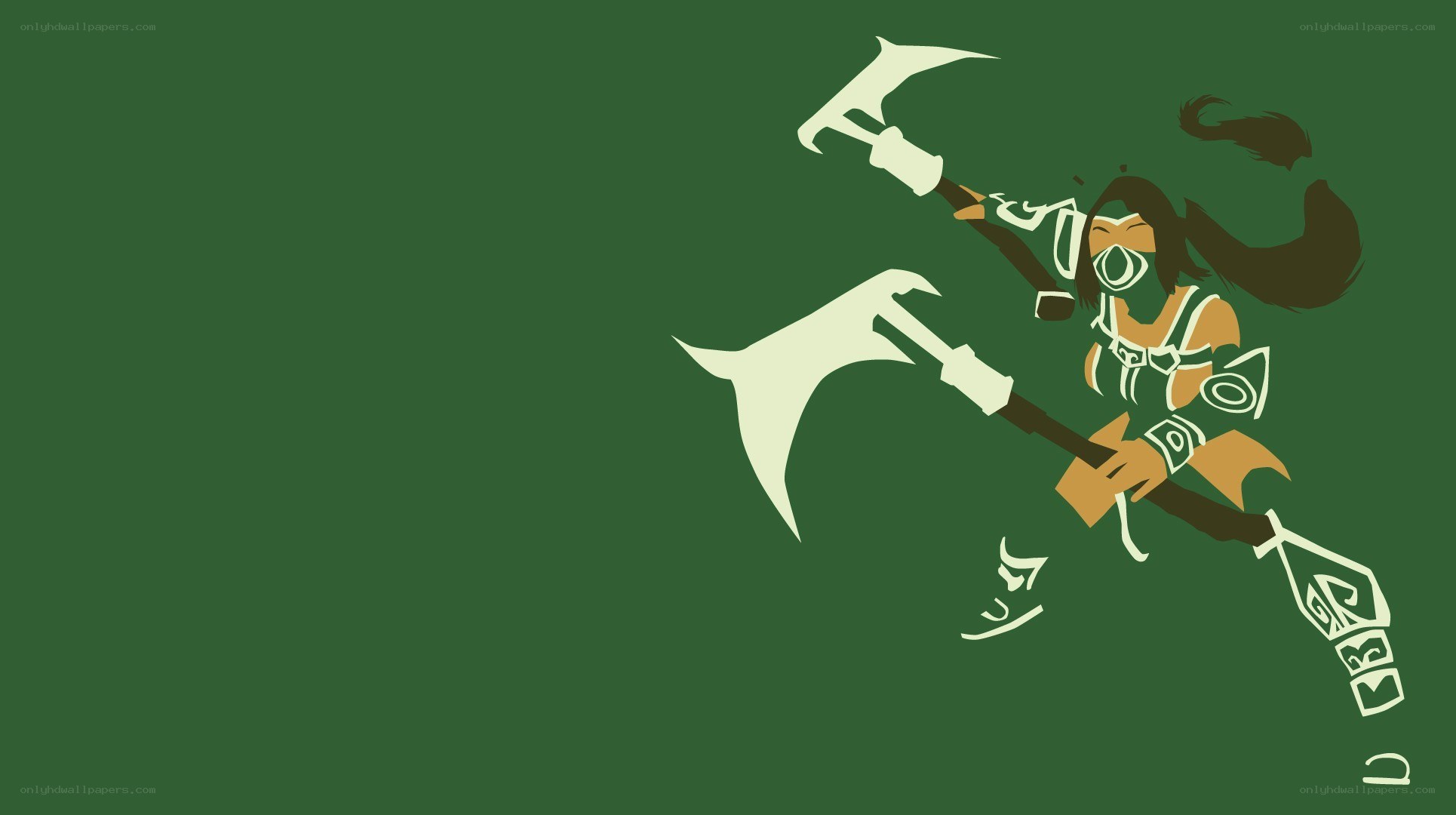 warrior with dual axes