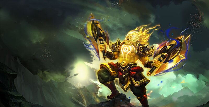 Warrior with Dual Axes — Gold