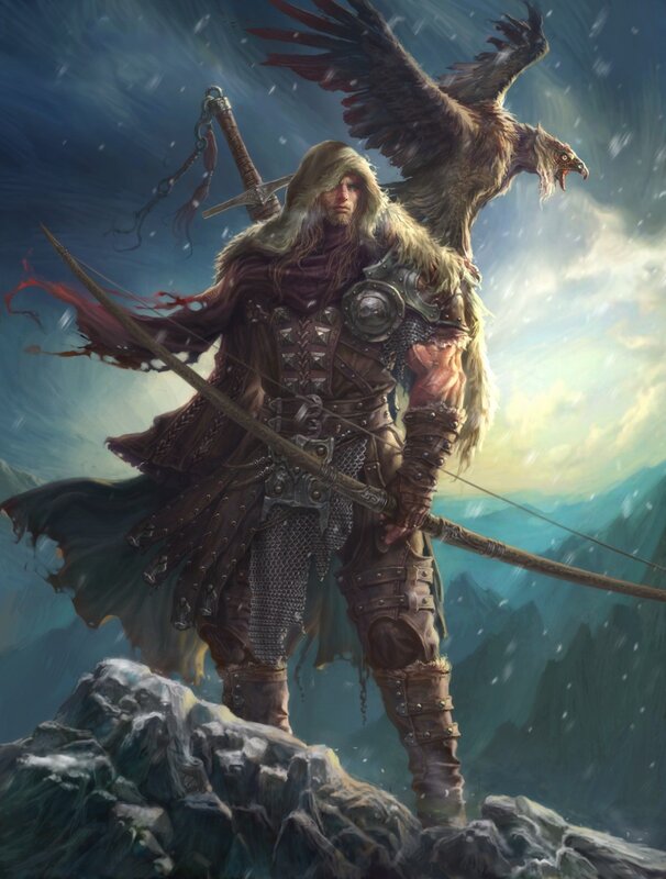 warrior with eagle on shoulder