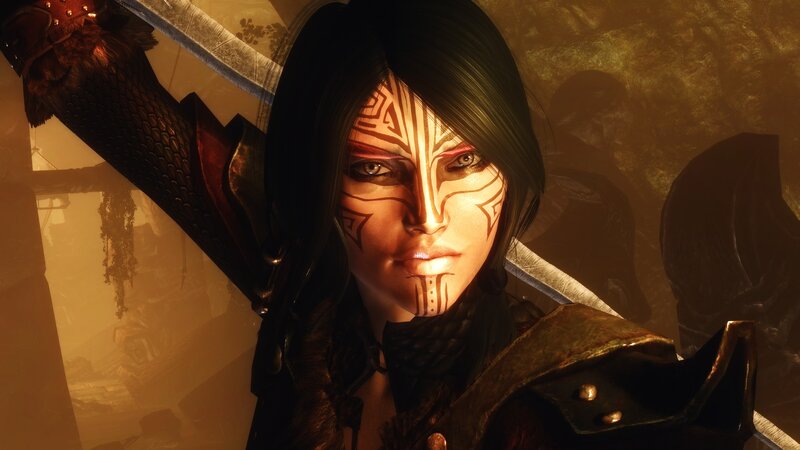 warrior with face paint