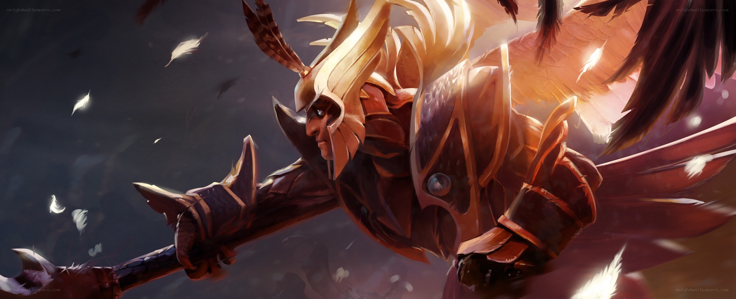 warrior with feathered armor