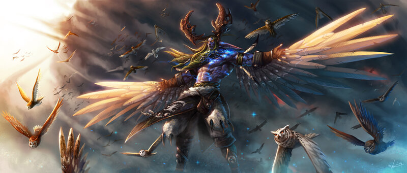 Warrior with feathered wings