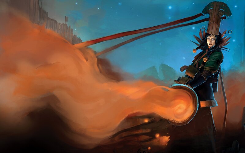 Warrior with flamethrower