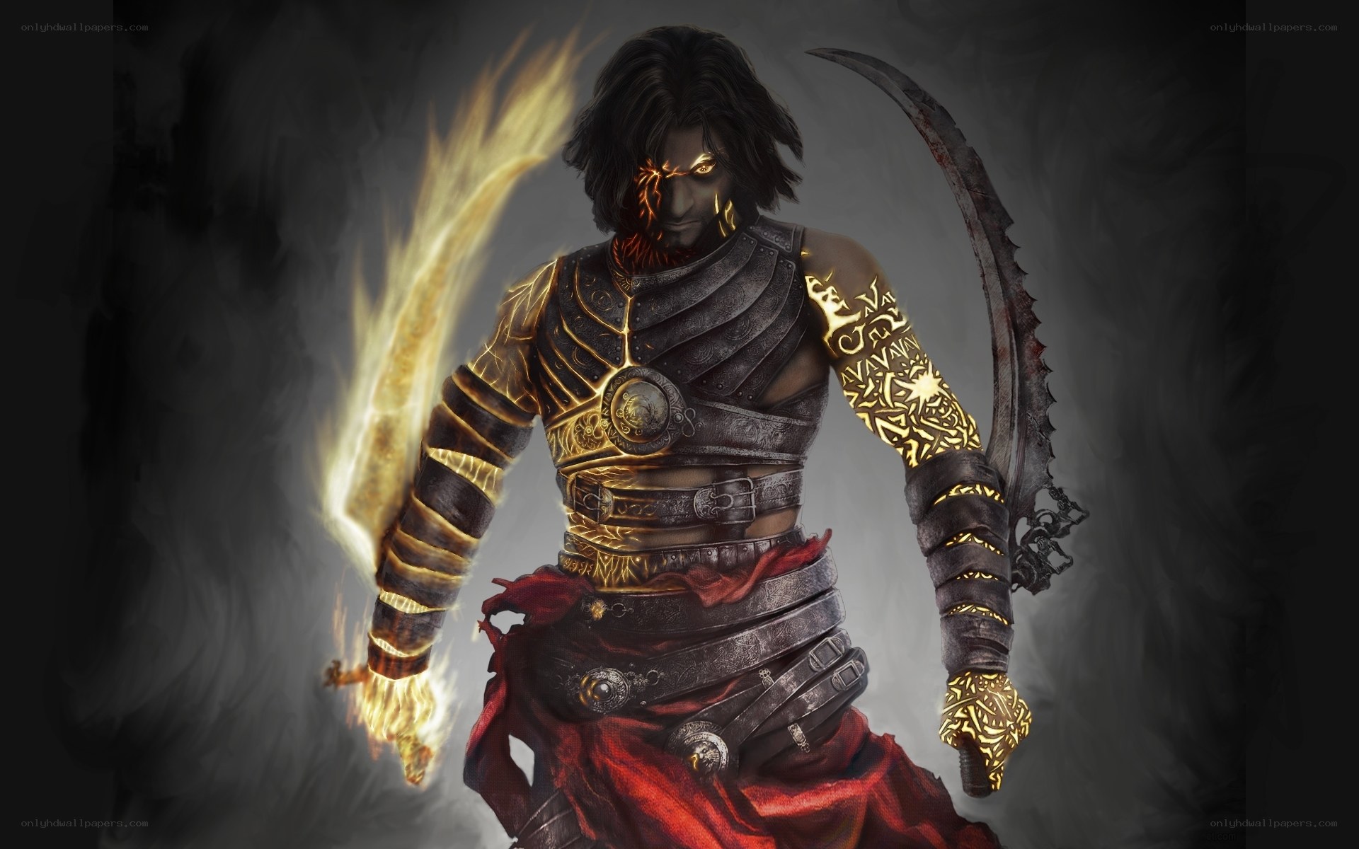 warrior with flaming sword