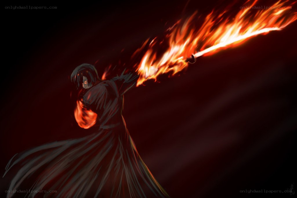 warrior with flaming sword