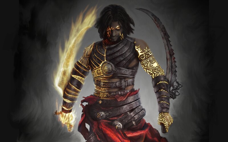 Warrior with Flaming Sword — Black