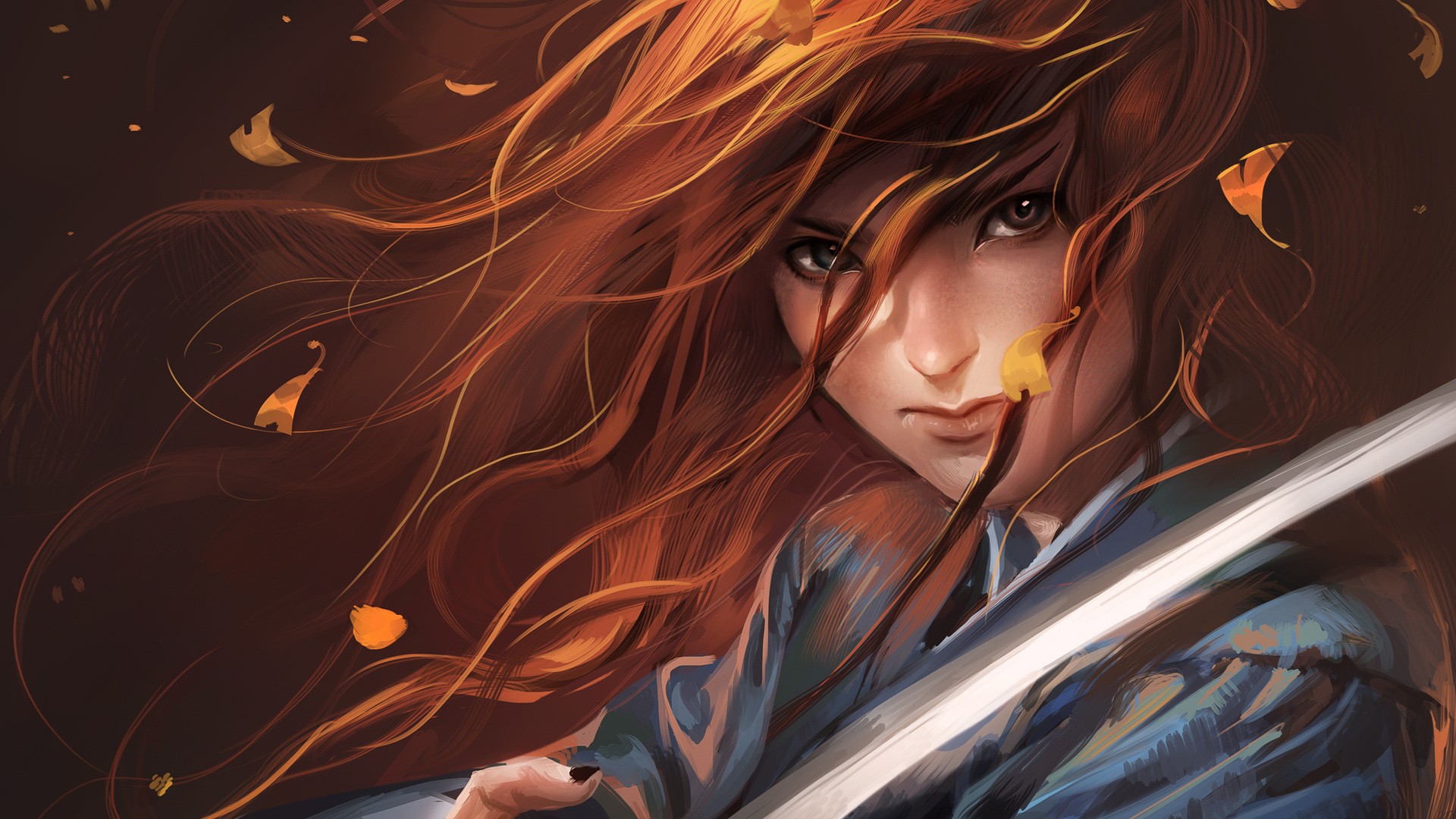 warrior with flowing hair