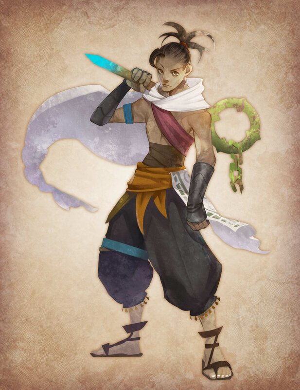 warrior with glowing blade