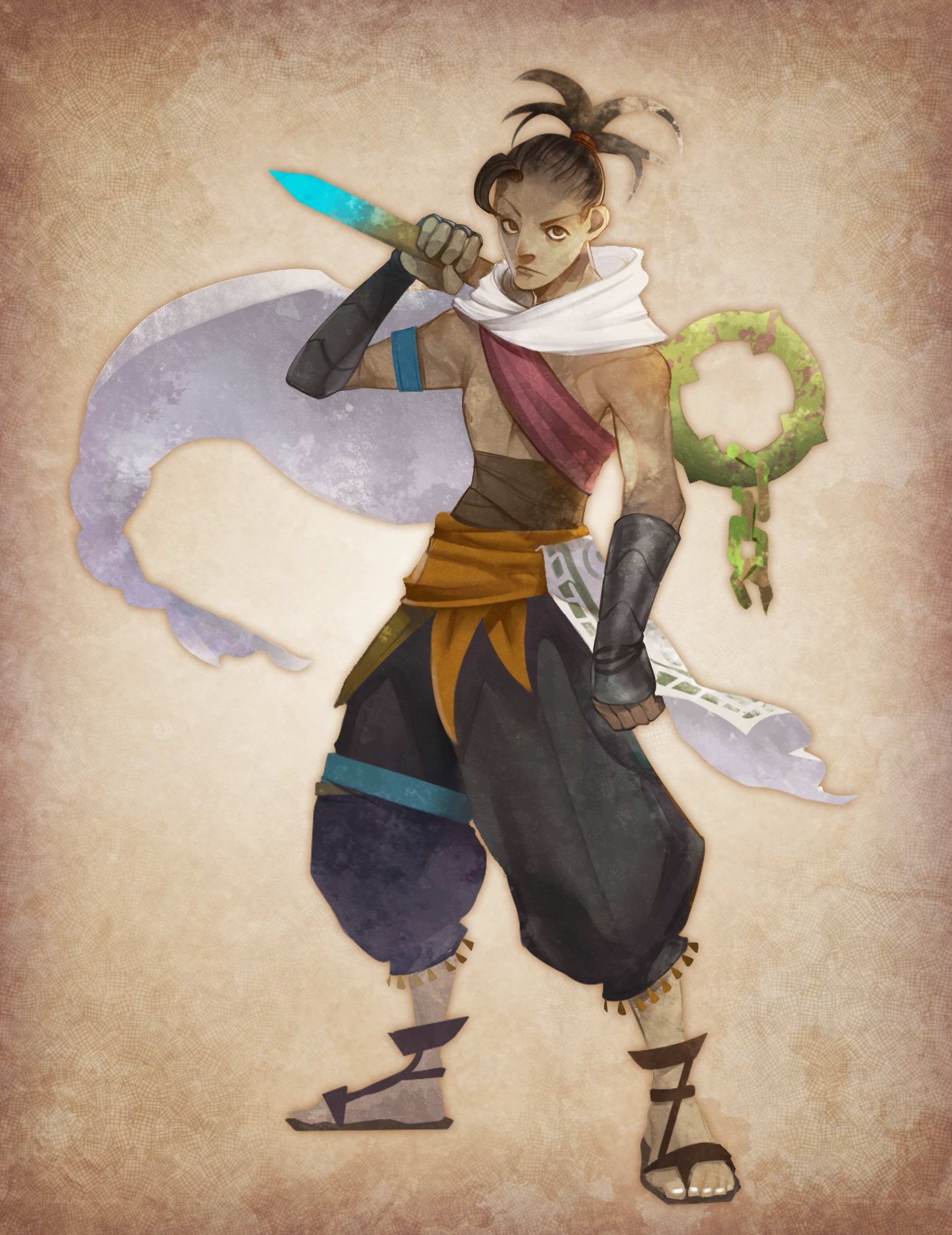 warrior with glowing blade