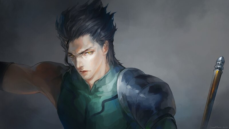 warrior with glowing eyes
