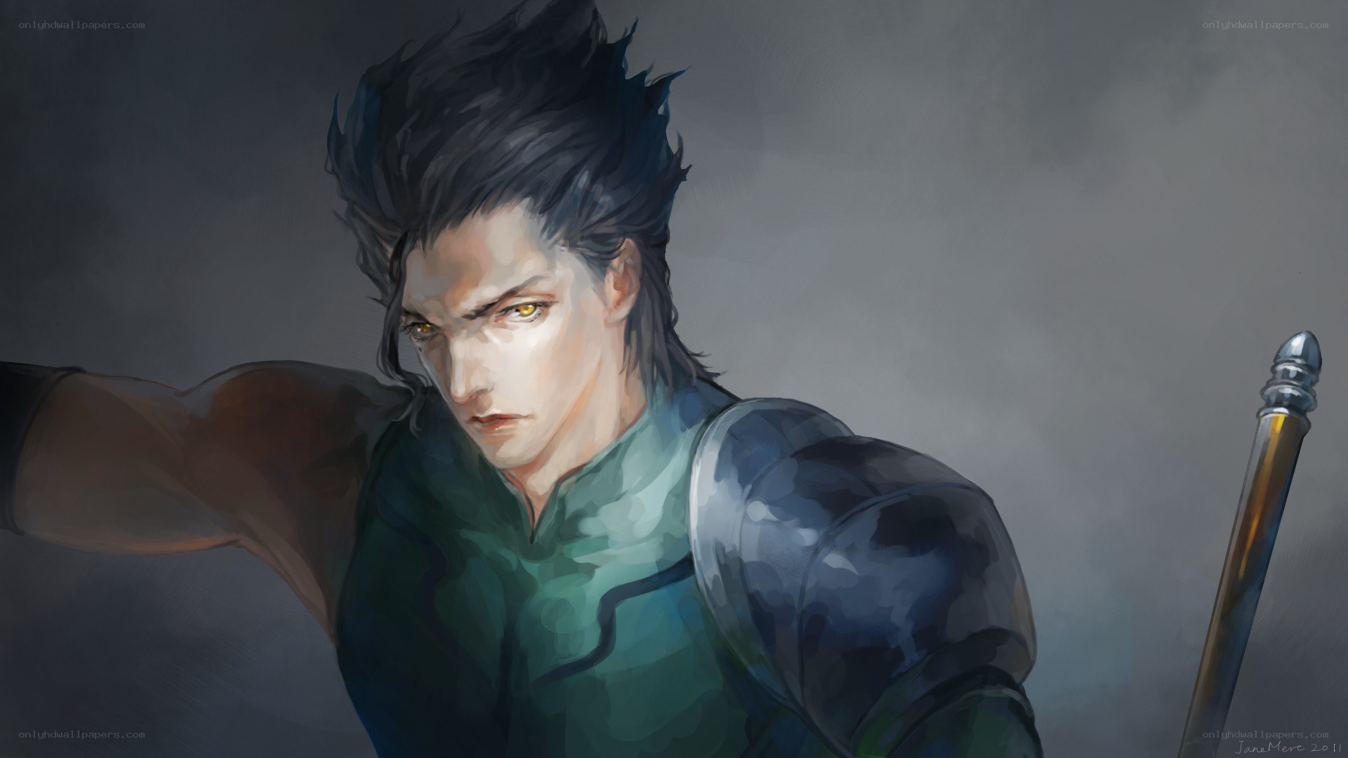warrior with glowing eyes