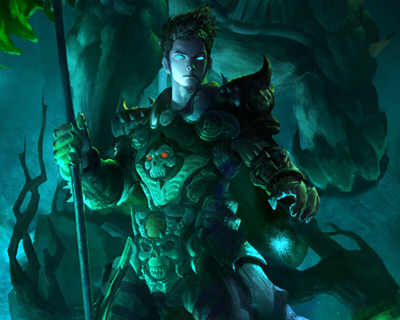 Warrior with Glowing Eyes — Green