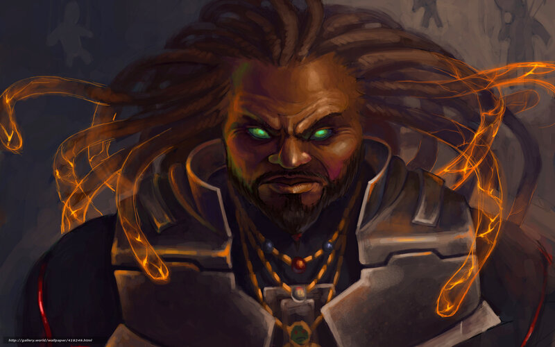 warrior with glowing eyes