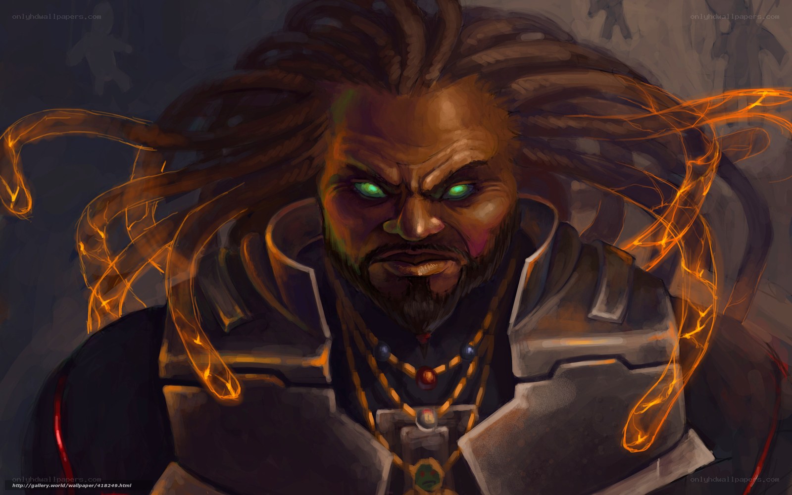 warrior with glowing eyes