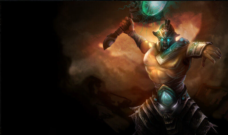 warrior with glowing hammer