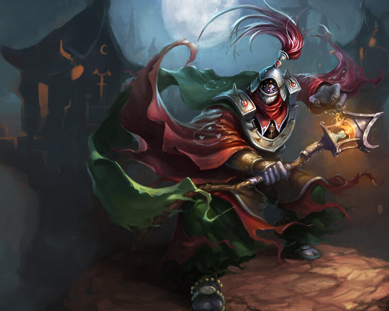Warrior with glowing mace