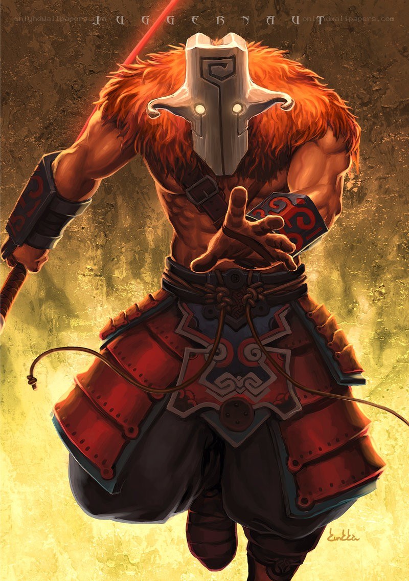 warrior with glowing mask