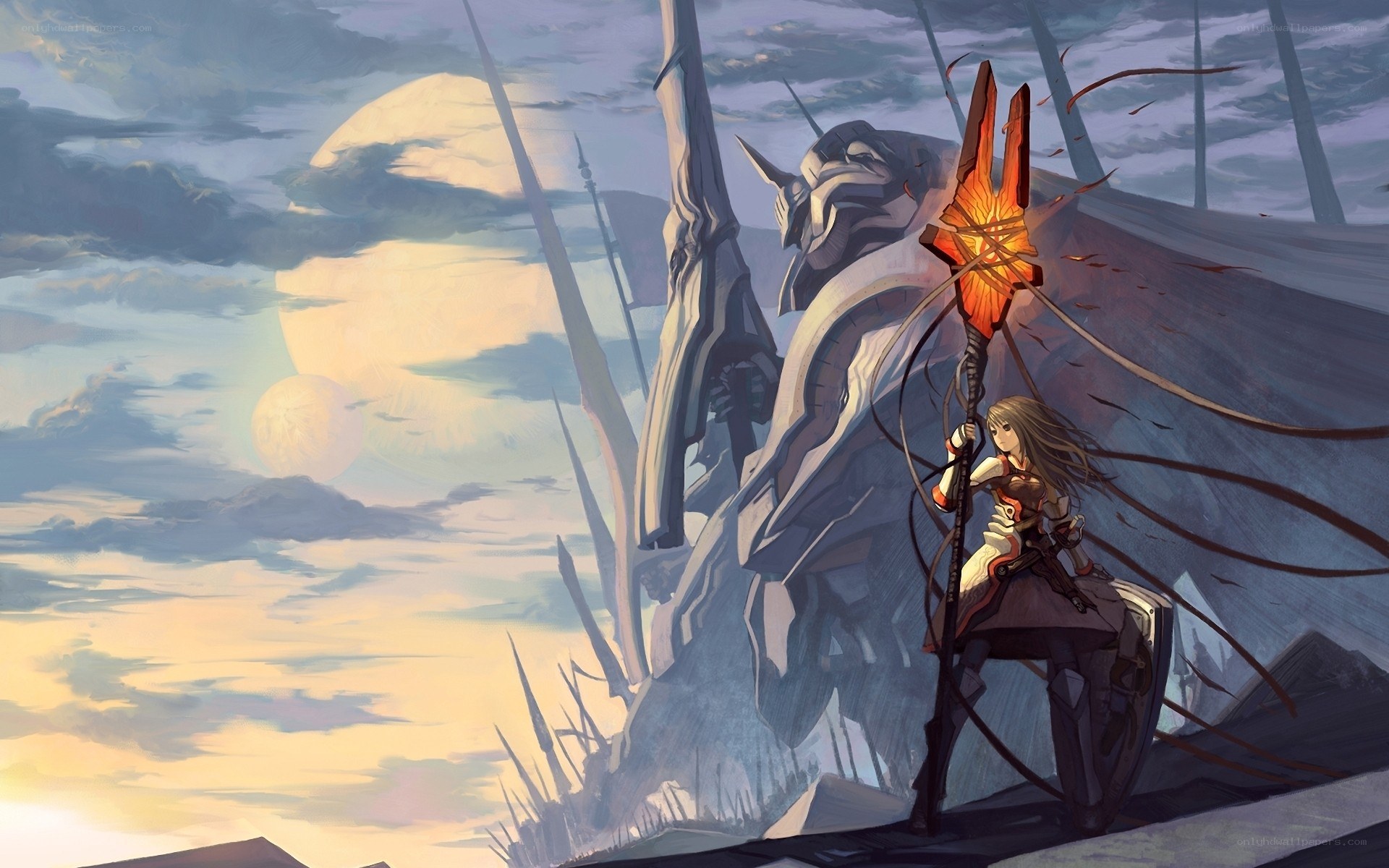 warrior with glowing staff