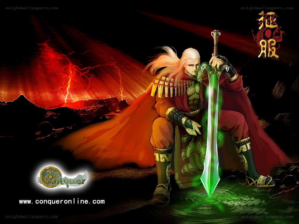 Warrior with glowing sword