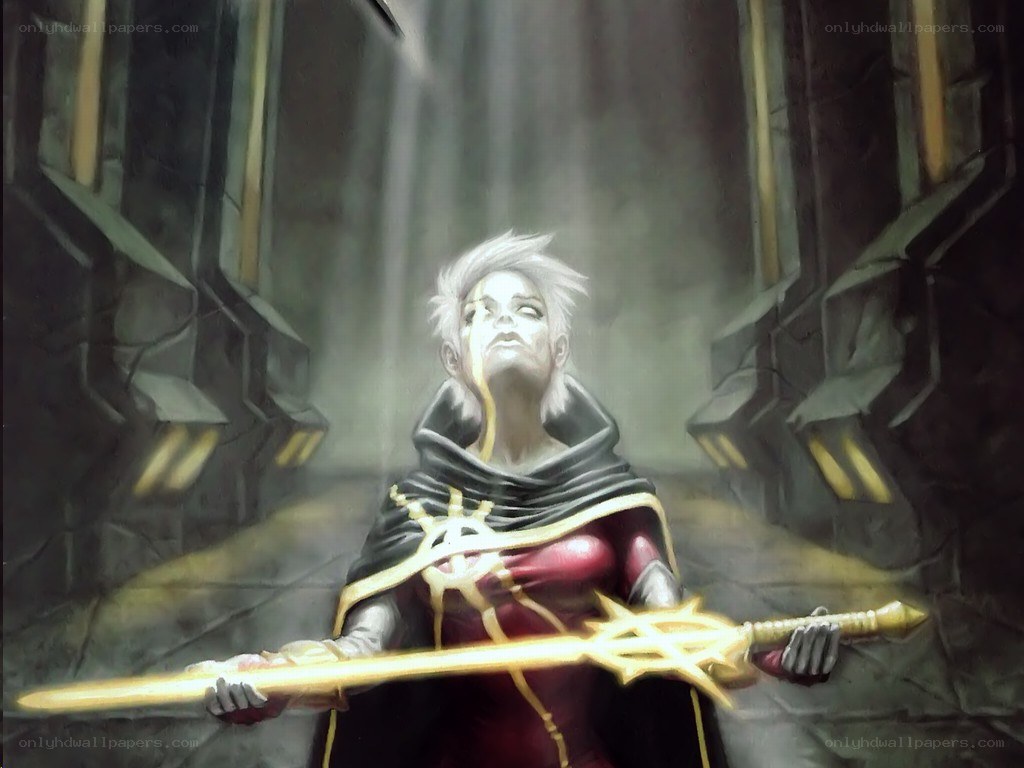 Warrior with glowing sword