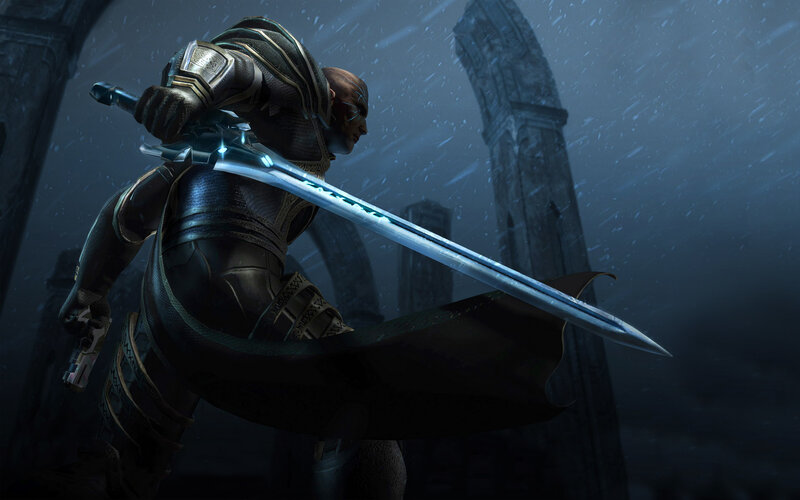 warrior with glowing sword