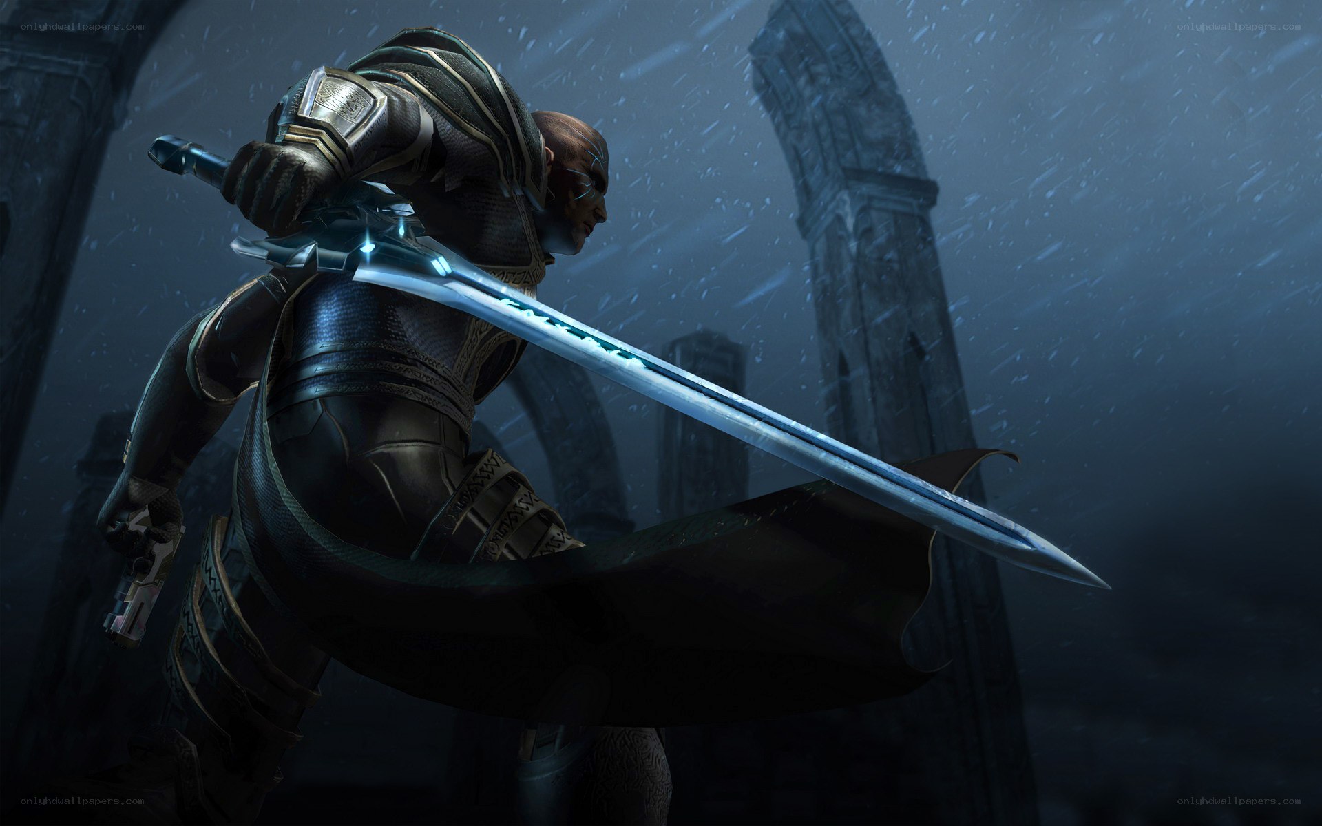 warrior with glowing sword