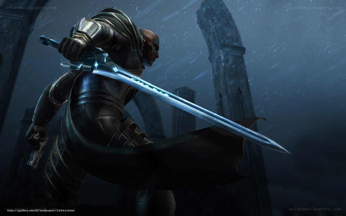 warrior with glowing sword